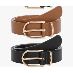 Elegant Black and Brown Belt Set • S/M